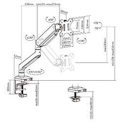 Support de moniteur Ergo Office, à ressort, 17"-35", noir, ER-445 pas cher