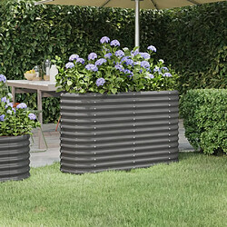 vidaXL Lit surélevé de jardin Acier enduit de poudre 114x40x68 cm gris