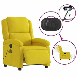 Maison Chic Fauteuil Relax pour salon, Fauteuil inclinable de massage électrique jaune velours -GKD72438 pas cher