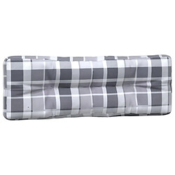 Acheter vidaXL Coussins de palette lot de 2 motif à carreaux gris tissu