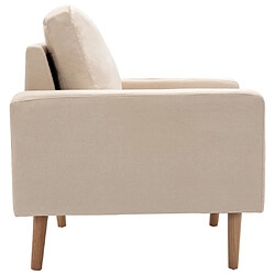 Acheter Maison Chic Fauteuil relax,Chaise pour salon Crème Tissu -MN59071