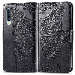 Wewoo Housse Coque Étui en cuir à rabat horizontal Butterfly Love Flowers gaufrage pour Galaxy A70avec porte-cartes et porte-cartesainsi que portefeuille et lanière noir