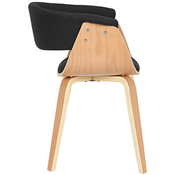 Avis Decoshop26 Chaise de bureau salle à manger style scandinave avec revêtement en tissu noir cadre en bois couleur clair 10_0002194