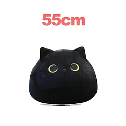 Universal 55 oreillers en peluche de chat noir en flanelle de cristal animaux en peluche douce cadeau de la Saint-Valentin | oreillers de luxe (noir)