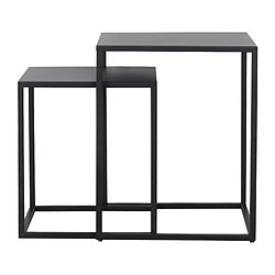 Helloshop26 Set de 2 tables gigognes pour salon acier noir mat 03_0008375