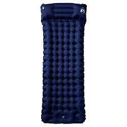 vidaXL Matelas de camping autogonflant oreiller 1 personne bleu marine