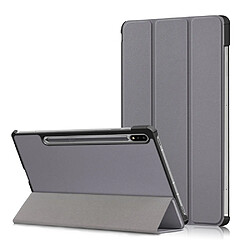 Etui en PU avec support tri-pliure gris pour votre Samsung Galaxy Tab S7 FE T736