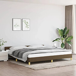 vidaXL Cadre de lit sans matelas marron foncé 200x200 cm tissu 