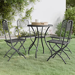 Maison Chic Mobilier à dîner 5 pcs de jardin - Ensemble table et chaises d'extérieur - Salon/Mobilier de jardin classique Maille Métal Anthracite -MN58531