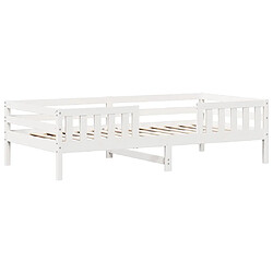 Vidaxl Cadre de lit blanc 90x200 cm bois de pin massif