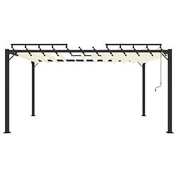 Avis Maison Chic Tonnelle | Pergola avec toit à persienne 3x4 m Crème Tissu et aluminium -GKD12968