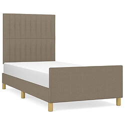 Maison Chic Lit adulte - Cadre Structure de lit avec tête de lit Contemporain Taupe 100x200 cm Tissu -MN41511