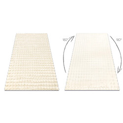 RUGSX Tapis BUBBLE ivoire 12 IMITATION DE FOURRURE DE LAPIN 3D structurel 120x170 cm