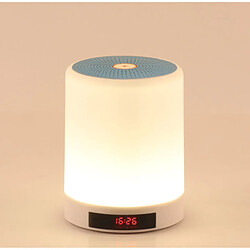 Chrono Lampe LED pour haut-parleur Bluetooth, 3 modes tactiles à intensité variable et réveil 7 couleurs avec capteur tactile / fente pour carte TF / haut-parleur / horloge / appel mains libres, meilleur cadeau pour les enfants adultes(Bleu)