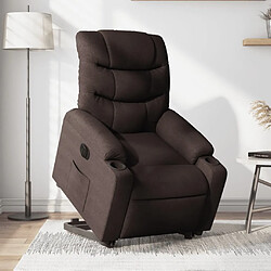 Maison Chic Fauteuil Relax pour salon, Fauteuil inclinable électrique marron foncé tissu -GKD51047