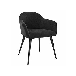 Avis Vente-Unique Lot de 6 chaises BIBO - avec accoudoirs - Effet velours & métal - Noir