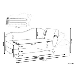 Avis Beliani Chaise longue côté droit en tissu gris clair MERI II