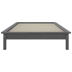 Acheter vidaXL Cadre de lit sans matelas gris bois massif