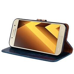 Wewoo Housse Étui bleu pour Sumsung Galaxy A5 2017 Business style huile cire horizontale flip en cuir avec titulaire et fentes cartes porte-monnaie pas cher