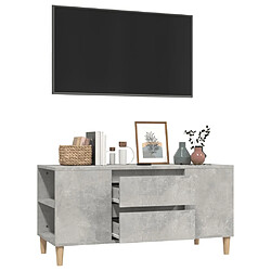 Maison Chic Meuble TV scandinave - Banc TV pour salon Gris béton 102x44,5x50 cm Bois d'ingénierie -MN82531 pas cher