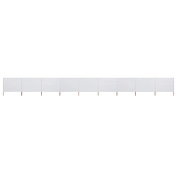 vidaXL Paravent 9 panneaux Tissu 1200 x 160 cm Blanc sable