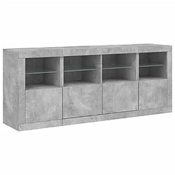 Acheter vidaXL Buffet avec lumières LED gris béton 163x37x67 cm