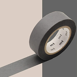 Masking tape unicolore pastel - Gris mat - 1,5 cm x 7 m