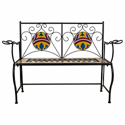 Banc Alexandra House Living Noir Fer Carrelage 50 x 88 x 110 cm