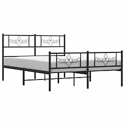 Avis Maison Chic Lit adulte - Lit simple Cadre de lit métal avec tête de lit/pied de lit,Structure du lit Contemporain pour chambre noir 150x200 cm -MN36666