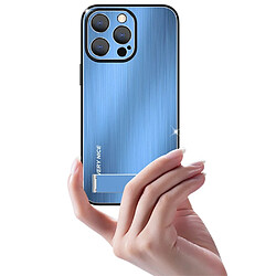 Coque en TPU + alliage d'aluminium anti-chute avec béquille pour votre iPhone 14 Pro Max - bleu