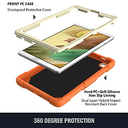 Coque en TPU + silicone avec béquille en forme de papillon et bandoulière beige/Orange pour votre Samsung Galaxy Tab A7 Lite 8.7 pouces