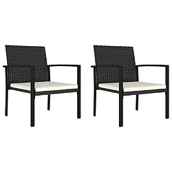 Maison Chic Lot de 2 Chaises de salle à manger de jardin - Fauteuil d'extérieur Résine tressée Noir -MN49398