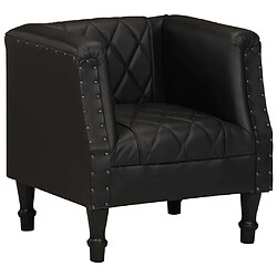 vidaXL Chaise cabriolet Noir Cuir véritable de chèvre