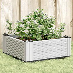 vidaXL Jardinière avec piquets blanc 42,5x42,5x28,5 cm PP