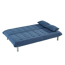 Vente-Unique Canapé 3 places convertible clic clac en tissu HORNET - Bleu pas cher