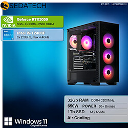 Sedatech PC Gamer Compact • Intel i5-12400F • RTX3050 • 32Go RAM • 1To SSD M.2 • Windows 11