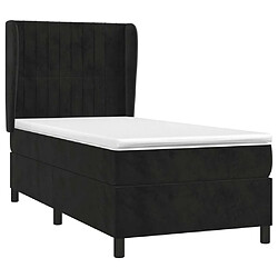 Avis Maison Chic Lit Adulte - Lit simple Lit à sommier tapissier avec matelas moelleux - Meuble de Chambre - Noir 90x200 cm Velours -MN88305