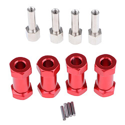 Adaptateur d'extension pour moyeu hexagonal 12mm 15-25mm pour RC Crawler Red -25mm