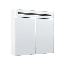 Beliani Armoire de toilette blanche avec miroir LED 60 x 60 cm JARAMILLO