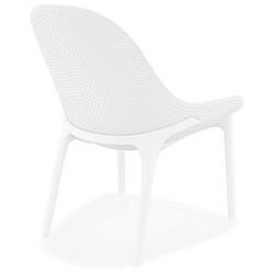 Alterego Fauteuil lounge de jardin perforé 'SILO' blanc design pas cher