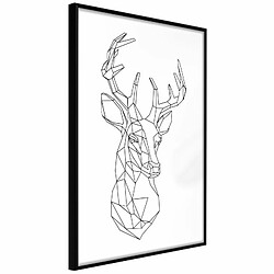 Paris Prix Affiche Murale Encadrée Minimalist Deer 20 x 30 cm Noir