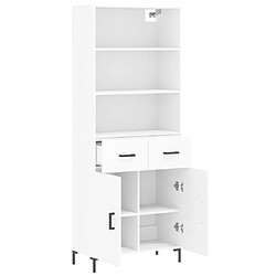 Avis vidaXL Buffet haut Blanc 69,5x34x180 cm Bois d'ingénierie