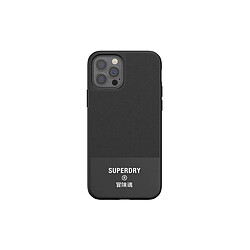 Superdry Coque pour Apple iPhone 12 / 12 Pro Collection Canvas en TPU Noir