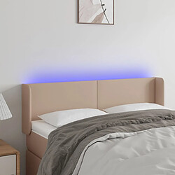 Maison Chic Tête de lit scandinave à LED,meuble de chambre Cappuccino 147x16x78/88 cm Similicuir -MN10977