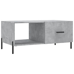 vidaXL Table basse gris béton 90x50x40 cm bois d'ingénierie