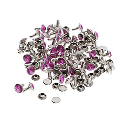 Avis 50pcs boutons-pression Rivets Artisanat en cuir pour accessoires de vêtement 7mm Violet