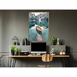 Paris Prix Affiche Murale Encadrée Lake in a Mountain Valley 40 x 60 cm Or