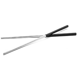 vhbw 1x paire de baguettes chopsticks en acier inoxydable - noir / argent