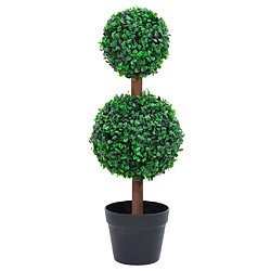 vidaXL Plante de buis artificiel avec pot Forme de boule Vert 60 cm