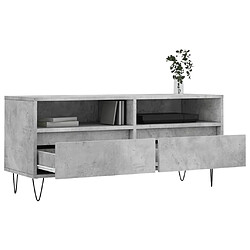 Acheter Maison Chic Meuble TV scandinave - Banc TV pour salon gris béton 100x34,5x44,5 cm bois d'ingénierie -MN30755